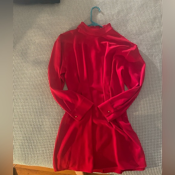 Zara - RED PLEATED MINI DRESS (XS) - Picture 10 of 10